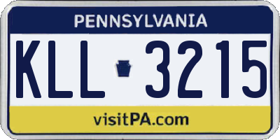 PA license plate KLL3215