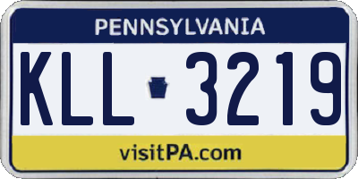 PA license plate KLL3219