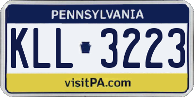 PA license plate KLL3223