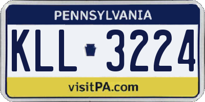 PA license plate KLL3224