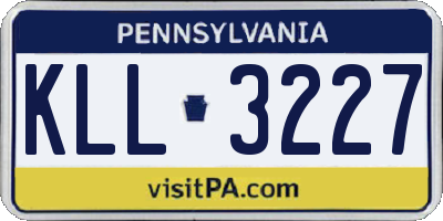 PA license plate KLL3227