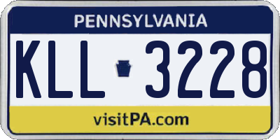 PA license plate KLL3228