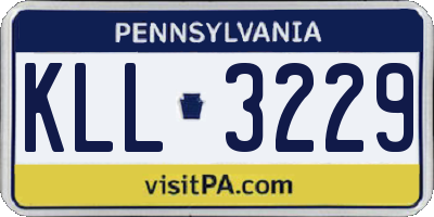 PA license plate KLL3229