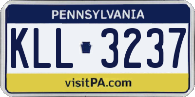PA license plate KLL3237