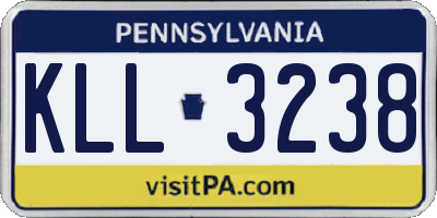 PA license plate KLL3238