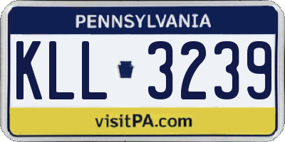 PA license plate KLL3239
