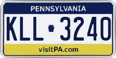 PA license plate KLL3240