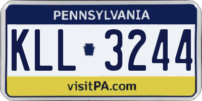 PA license plate KLL3244