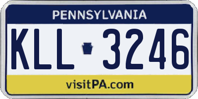 PA license plate KLL3246