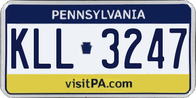 PA license plate KLL3247