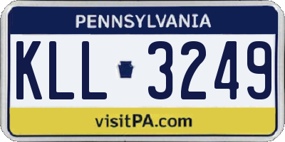 PA license plate KLL3249