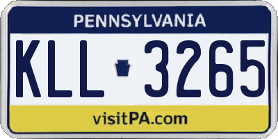 PA license plate KLL3265