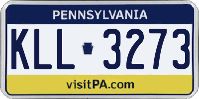 PA license plate KLL3273