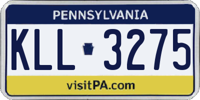 PA license plate KLL3275