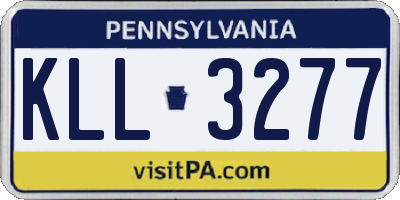PA license plate KLL3277