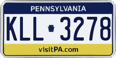 PA license plate KLL3278
