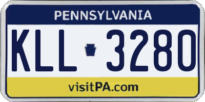 PA license plate KLL3280