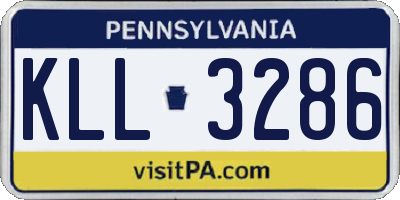 PA license plate KLL3286