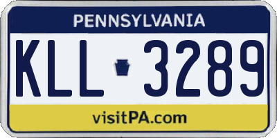 PA license plate KLL3289