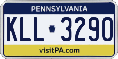 PA license plate KLL3290