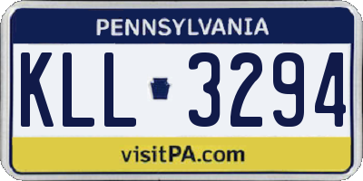 PA license plate KLL3294