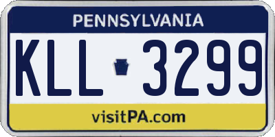 PA license plate KLL3299