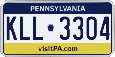 PA license plate KLL3304