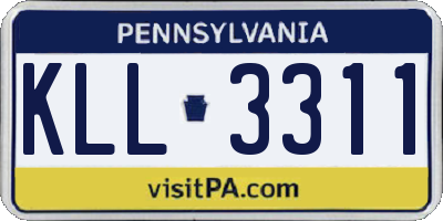 PA license plate KLL3311
