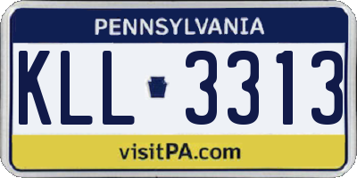 PA license plate KLL3313