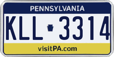 PA license plate KLL3314