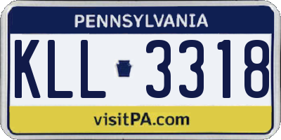 PA license plate KLL3318