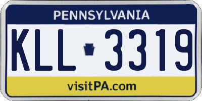 PA license plate KLL3319