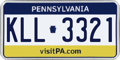 PA license plate KLL3321