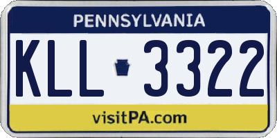 PA license plate KLL3322