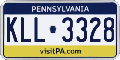 PA license plate KLL3328