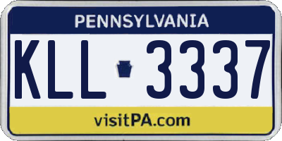 PA license plate KLL3337