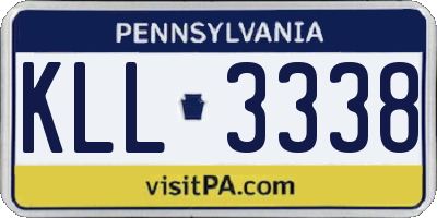 PA license plate KLL3338
