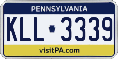 PA license plate KLL3339