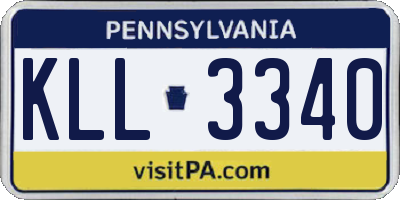 PA license plate KLL3340