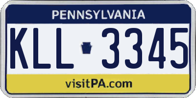 PA license plate KLL3345