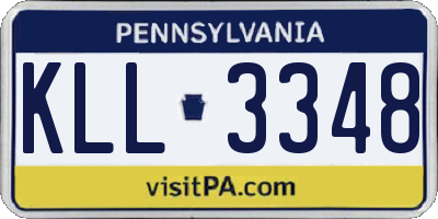 PA license plate KLL3348