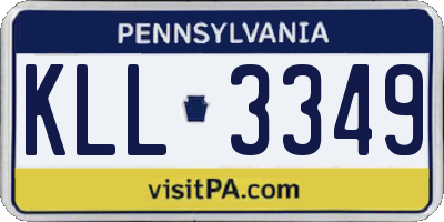 PA license plate KLL3349