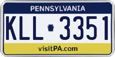 PA license plate KLL3351