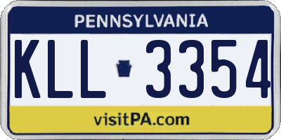 PA license plate KLL3354