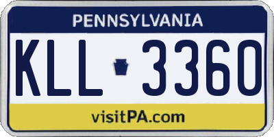 PA license plate KLL3360