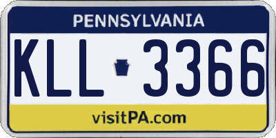 PA license plate KLL3366