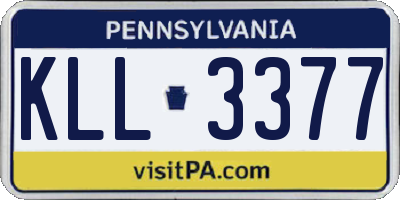 PA license plate KLL3377