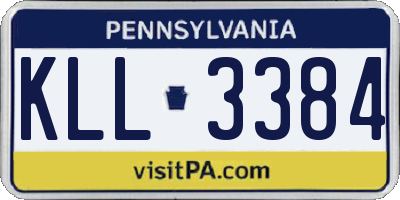 PA license plate KLL3384