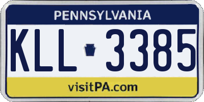 PA license plate KLL3385