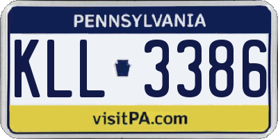 PA license plate KLL3386